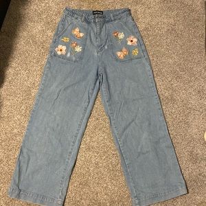 Princess highway size Australian 12 high waisted embroidered flower jeans
